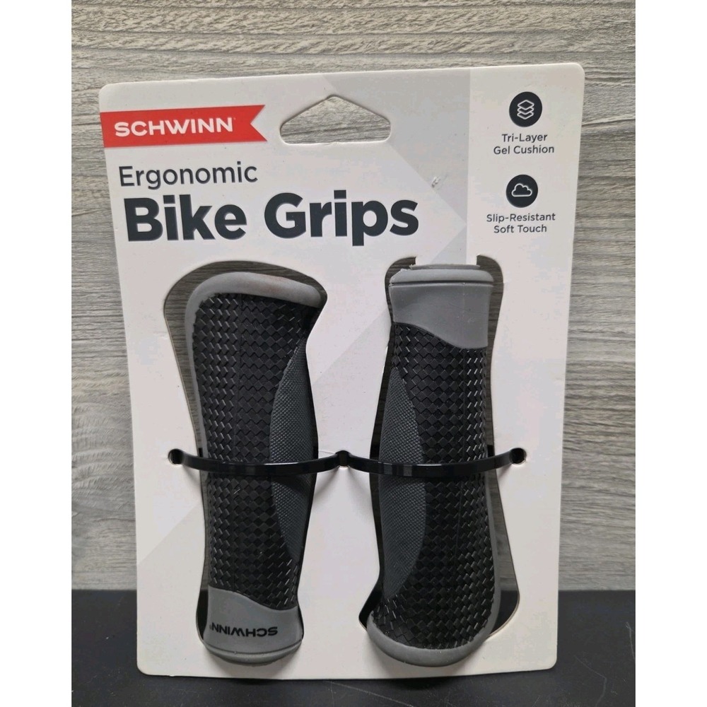 SCHWINN Ergonomic Bike Grips Black/Grey-SW75823A-NEW E8